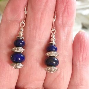 Lapis lazuli silver earrings